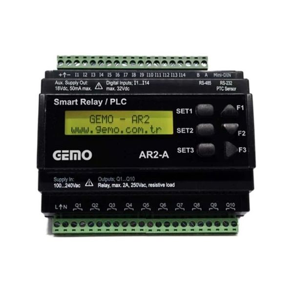 Gemo AR2-A-230VAC-12D2A Programlanabilir Akıllı Röle