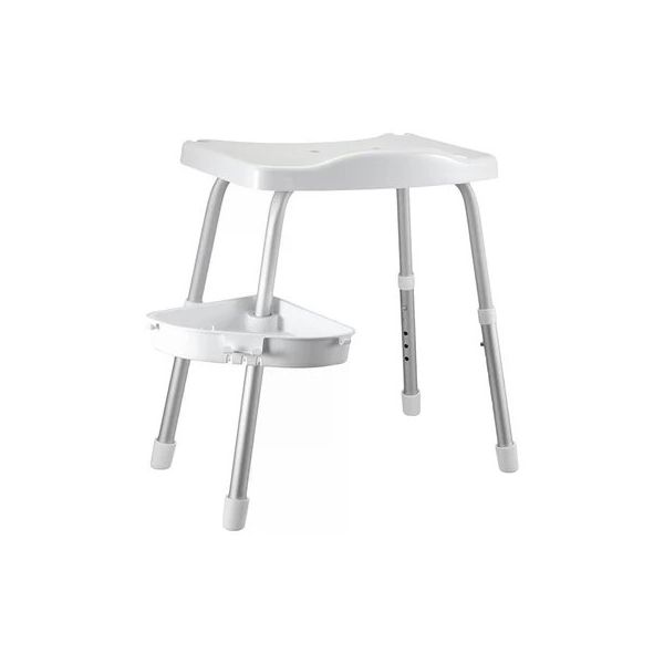 Primanova M KV35 01 Apollo Raflı Beyaz Duş Banyo Taburesi