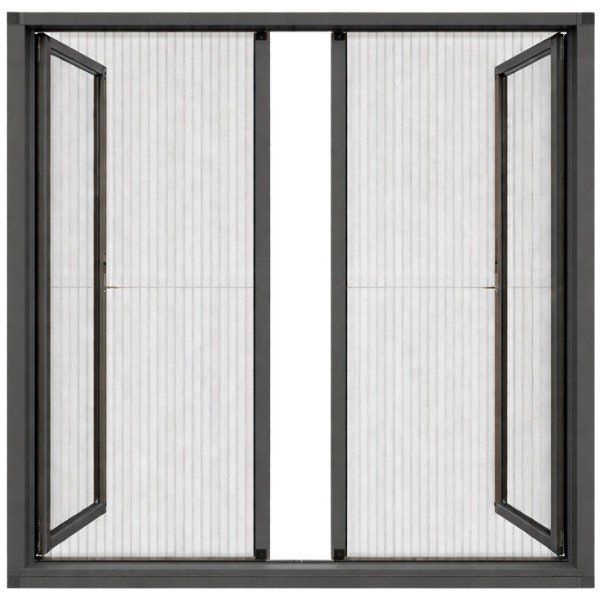Sineklikstore Duble Akordiyon 140x240 cm Antrasit Gri Çelik Kapı Sinekliği