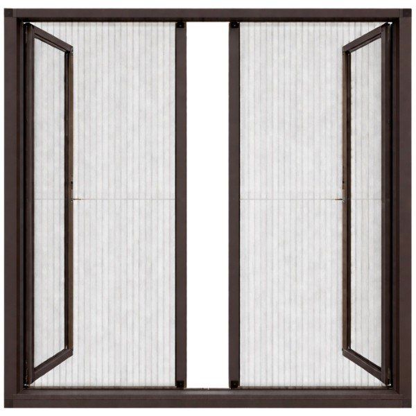 Sineklikstore Duble Akordiyon Çelik 140x240 cm Koyu Kahverengi Kapı Sinekliği