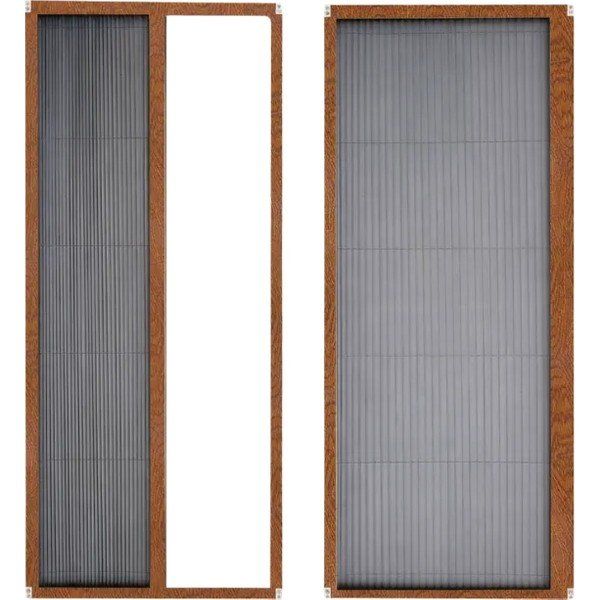 Sineklikstore Akordiyon 100x220 cm Çelik Kahve Açık Pileli Kapı Sinekliği