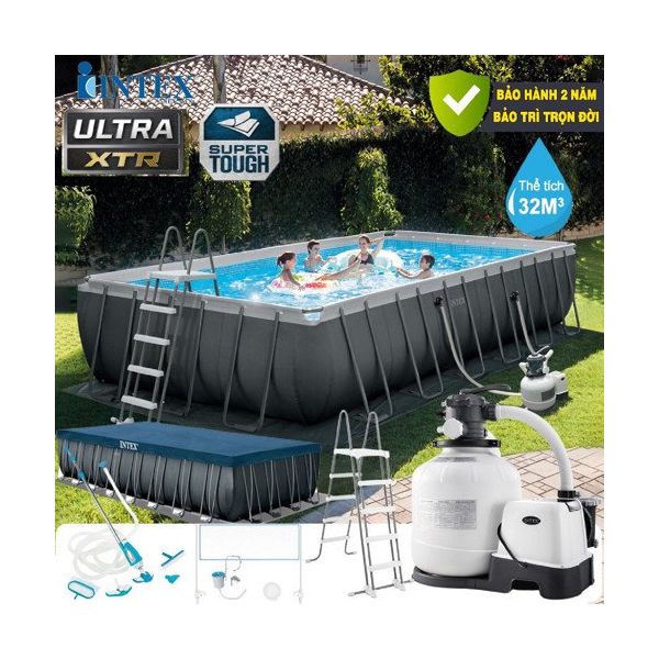 Intex 26368 732x366x132 cm Ultra Xtr Prefabrik Havuz Tuzlama Sistemli Filtre