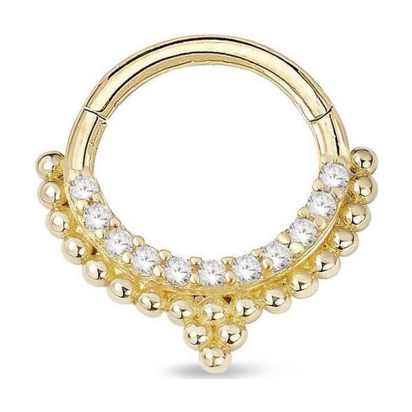 Sıra Taşlı Top Toplu Model Altın Helix Piercing