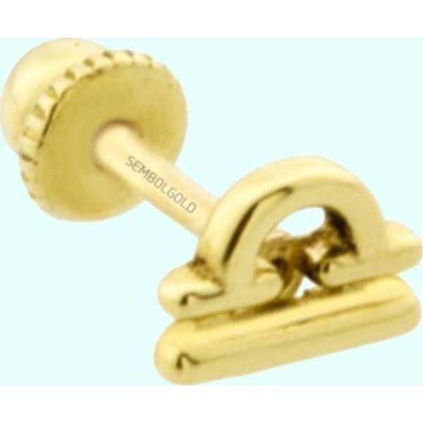 Sembol Gold 14 Ayar Terazi Burcu Altın Tragus Piercing