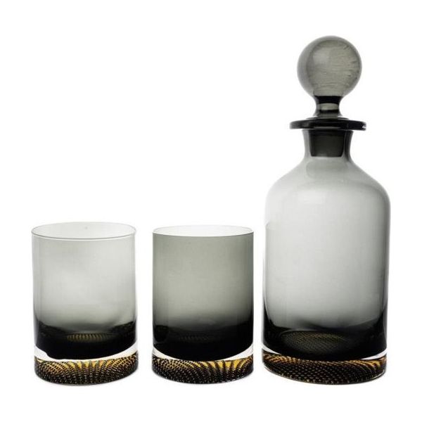 Mikasa Moor Füme Gold 3 Parça Viski Seti