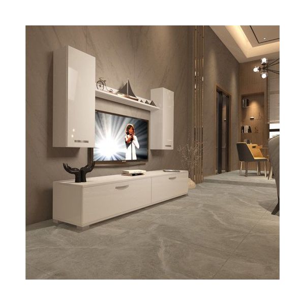 Decoraktiv Eko 7 Slm Std Parlak Beyaz Tv Sehpa Ünitesi