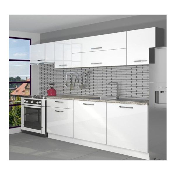 Decoraktiv Ekol 240 Parlak Beyaz Hazır Mutfak Dolabı