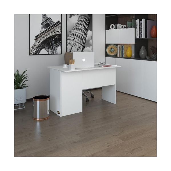 Kenzlife Beyaz Sağ 75x120x60 cm Raflı Ofis Bilgisayar Masası