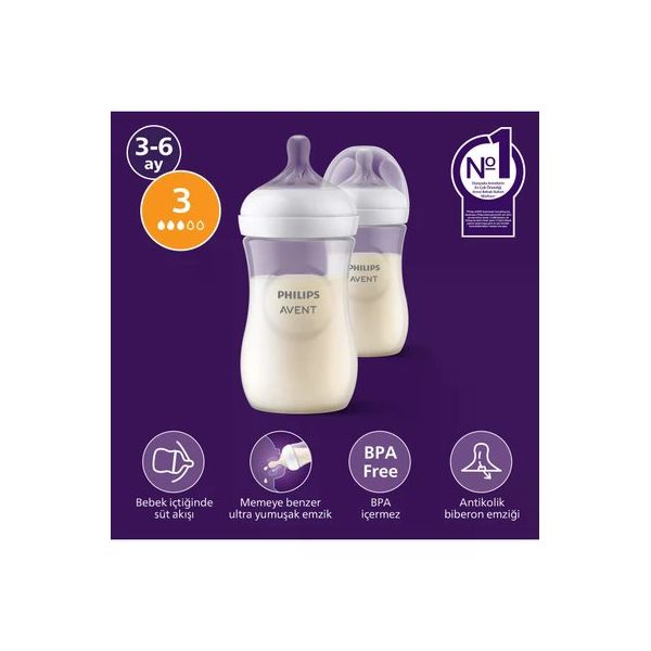 Philips Avent SCY903/02 Natural Response 260 ml PP 2'li Biberon