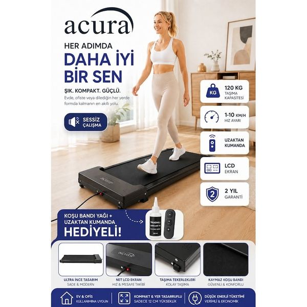 Acura AC-490 Portatif Yürüme Ve Koşu Bandı