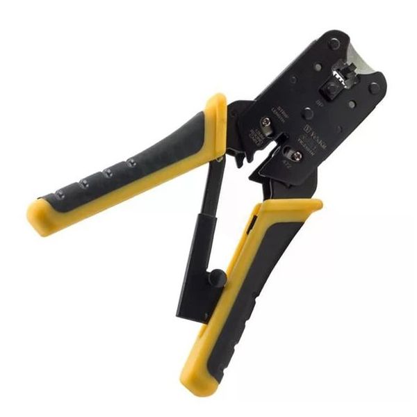 Yeskit Yk-2101N 3'Ü 1 Arada Rj45 Kesme, Soyma Ve Konnektör Çakma Seti Kablo Sıkma Pensesi
