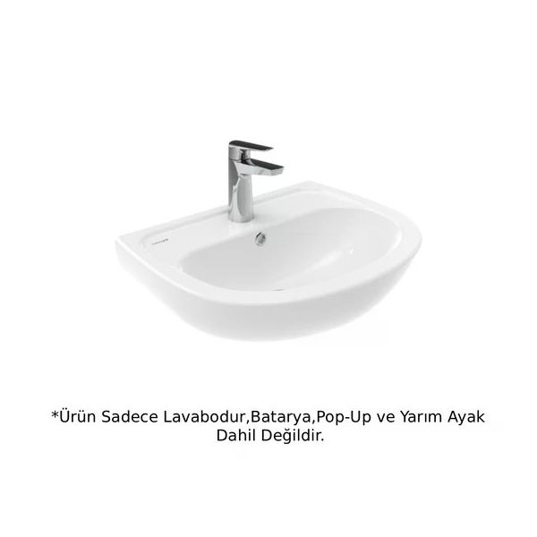 Creavit TP150 40X50 cm Batarya Delikli Yarım Ayaklı Lavabo