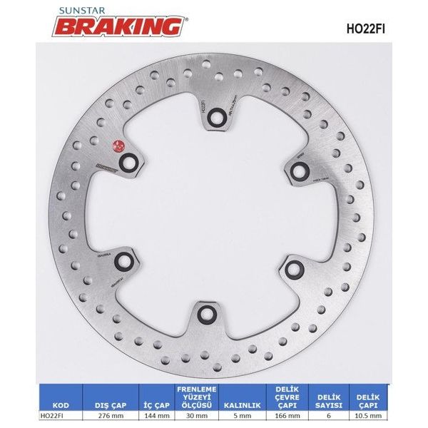 Braking Honda CBR 125 R 125 cc Ön 2004-2017 Yuvarlak Fren Diski
