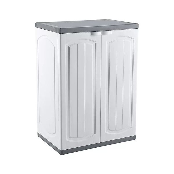 Omnipazar Clk-805 Plastik 2 Kapaklı Çok Amaçlı Demonte Beyaz Banyo Dolabı