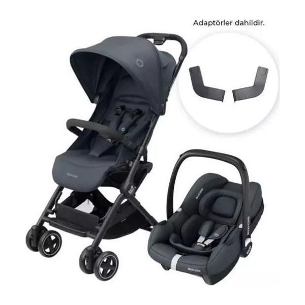 Maxi-Cosi Lara 2-CabrioFix I-Size Ultra Kompakt Kabin Boy Seyahat Sistem Essential Graphite Bebek Arabası