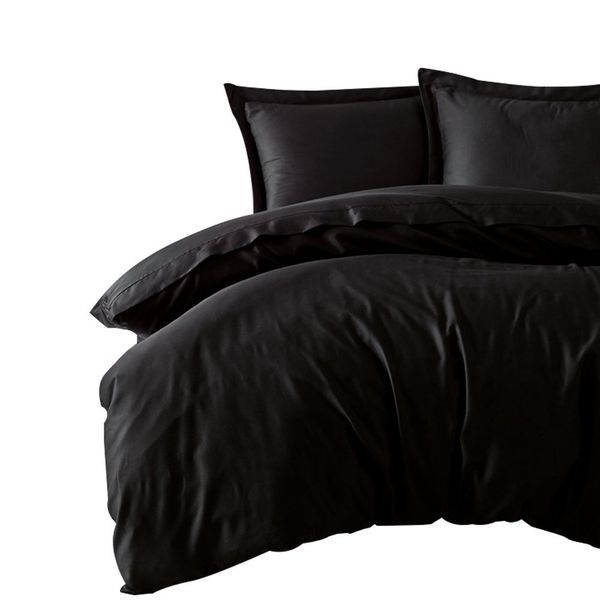 Cotton Box Elegant Siyah Saten Çift Kişilik Nevresim Takımı