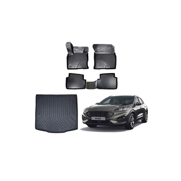 Rizline Ford Kuga 2020 3D Paspas Siyah & Bagaj Havuzu Set