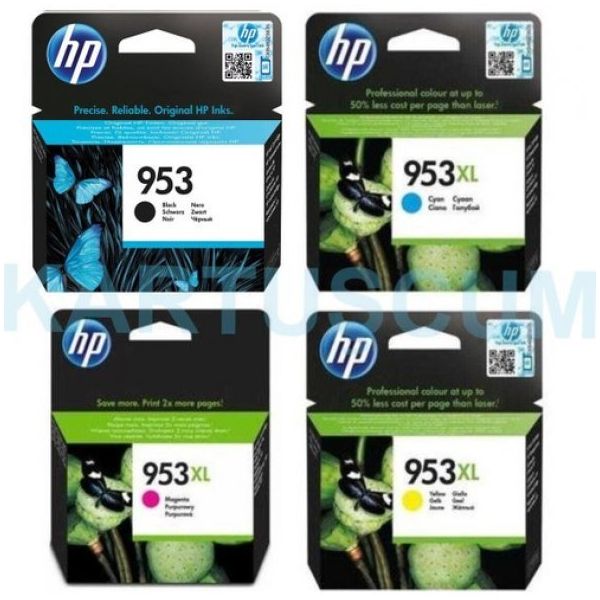 HP Officejet Pro 7720/7730/7740/8210 953 + 953XL Sarı Kırmızı Mavi Siyah Kartuş Seti