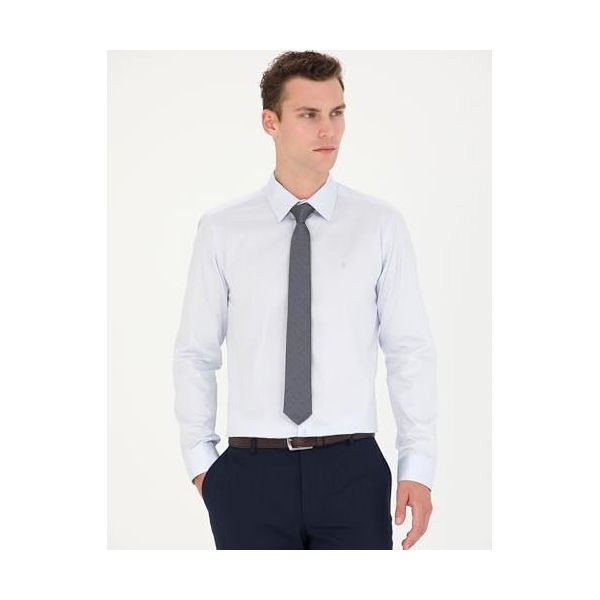 Pierre Cardin 50277147-VR003 Açık Mavi Basic Erkek Gömlek