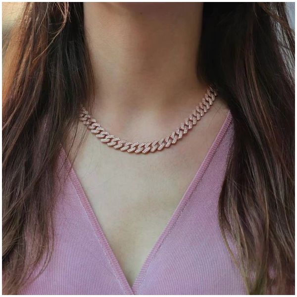 Gurmet Model Zirkon Taşlı Rose Altın Kaplama Gümüş Gerdanlık