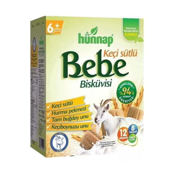 Hünnap 400 gr Keçi Sütlü Bebe Bisküvisi
