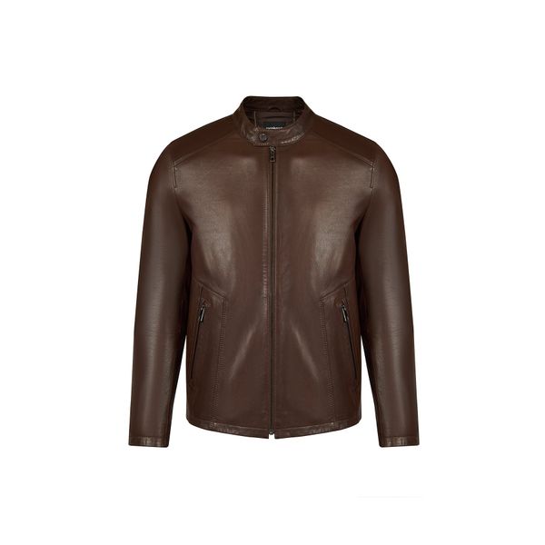 Derimod 26SGD6581U4 Insignia Erkek Kahverengi Deri Ceket