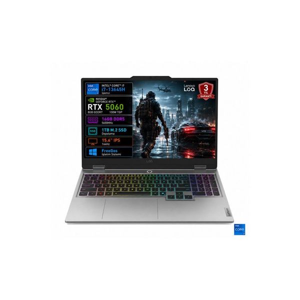 Lenovo LOQ 15IRX10 83JE01BETR i7-13645HX 16GB RAM 1TB SSD RTX 5060 FreeDOS 15.6 inç Gaming Laptop