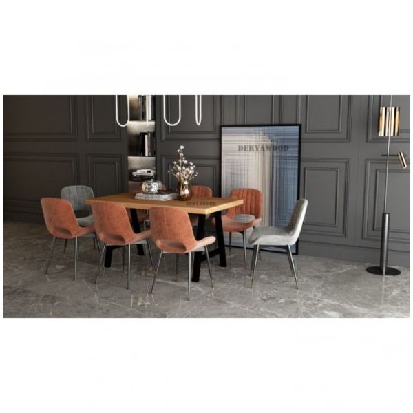 Deryawood Agena 60x120x76 cm Masif Ahşap Mutfak Masası