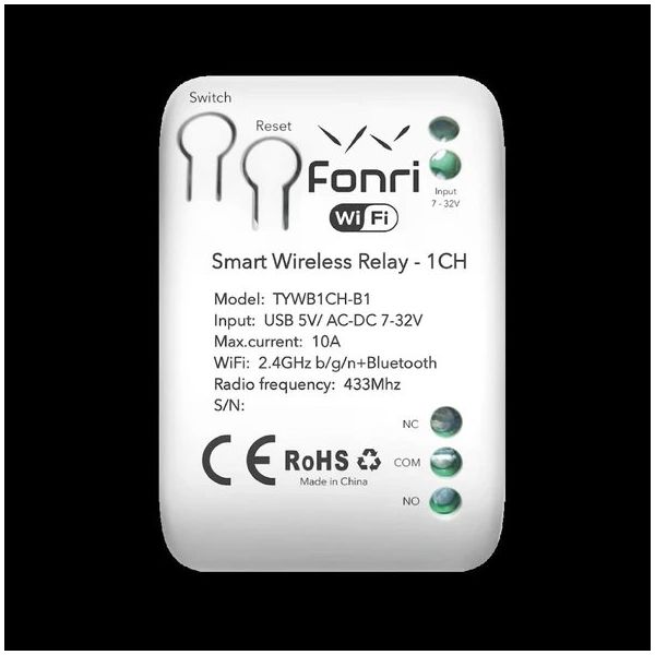 Fonri WF3-TM4-0201-02 WİFİ Tek Kanal Akıllı Röle