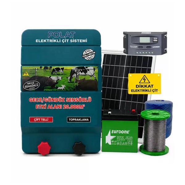 Polat Pro 3000 mt 30-35 Dönüm Güneş Panelli Elektrikli Çit
