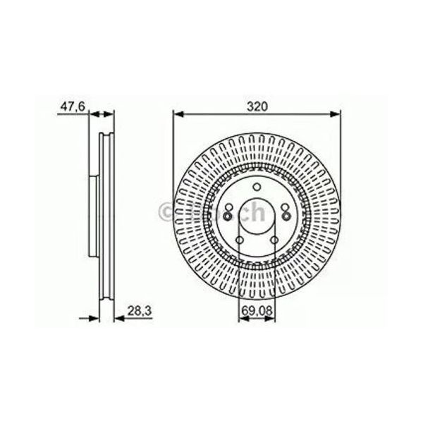 Bosch 0986479A21 0 Ceed 12 Optima 12 İx35 12 I40 12 320X28x5dlxhvlı 51712D7100 Ön Fren Diski