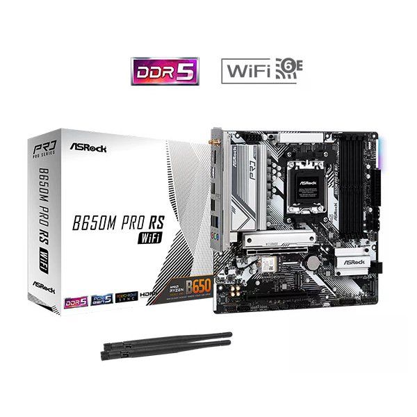 ASRock B650M Pro RS WiFi AMD AM5 DDR5 Micro ATX Anakart