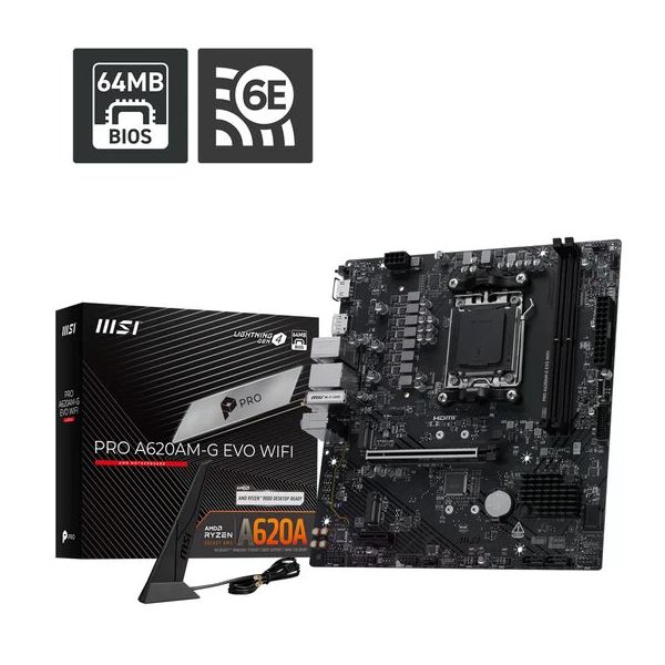 MSI Pro A620AM-G Evo WiFi AMD AM5 DDR5 Micro ATX Anakart