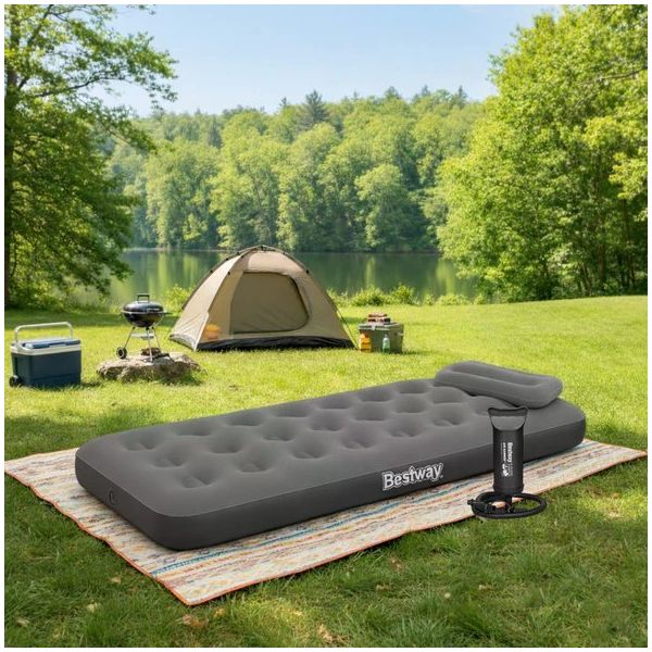 Bestway 671GYBW142 185x76x22 cm Single El Pompası Ve Yastık Tek Kişilik Şişme Yatak