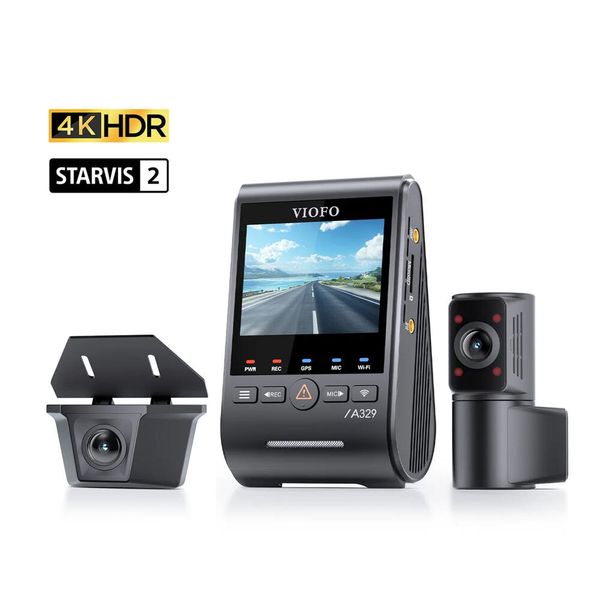 Viofo A329SW 4K+2K+2K Sony Starvis 2 Sensör 3 Kameralı Ön İç Arka Dış Su Geçirmez GPS'li Araç Kamerası