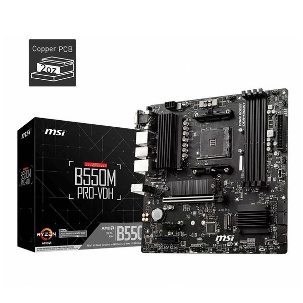 MSI B550M PRO-VDH AMD AM4 DDR4 Micro ATX Anakart