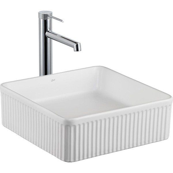 Lena E-W1003MB Beyaz Tezgahüstü Lavabo