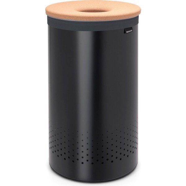 Brabantia Matt Black Mantar Kapaklı Metal Siyah 60 lt Çamaşır Sepeti