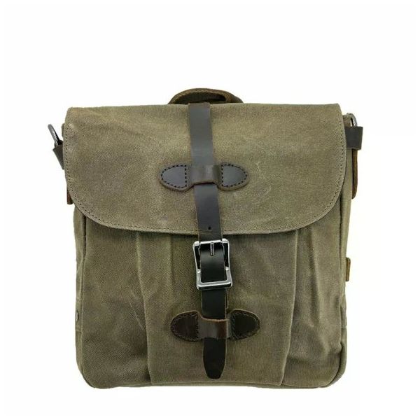 Ççs 31487 Haki Mumlanmış Kanvas Retro Omuz Çantası