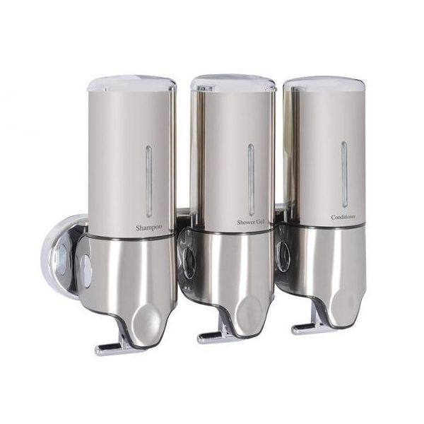 Omnipazar Xinda GS500T 3 x 500 ml Paslanmaz Çelik Manuel Sıvı Sabunluk