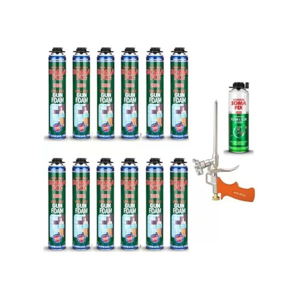 Somafix 12 Adet Tabancalı 750 ml Poliüretan Köpük