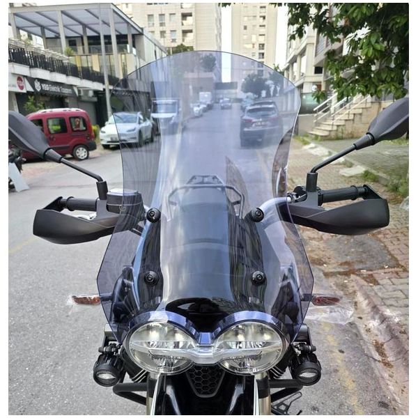 Motocam Moto Guzzi V85 2019-2023 Model Uyumlu 58 cm Füme Renkli 4 mm Ön Cam Siperlik