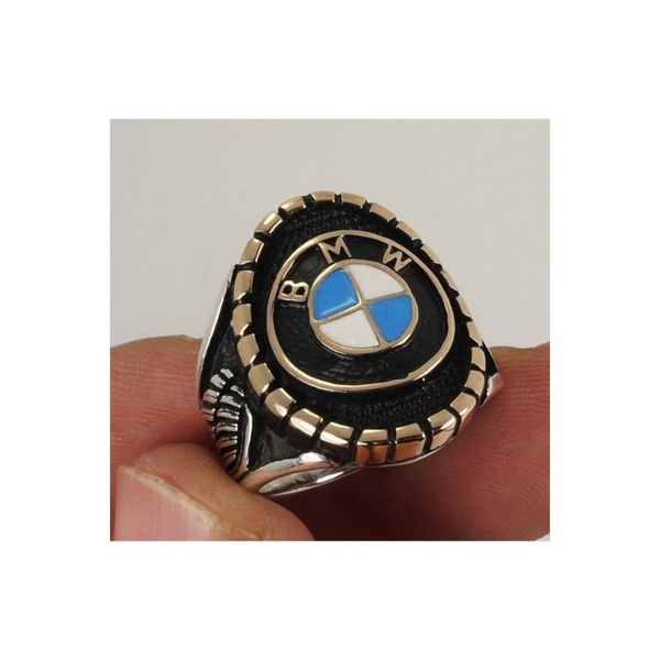 Osmanlı Gümüş Bmw Logolu Amblemli Gümüş Erkek Yüzük