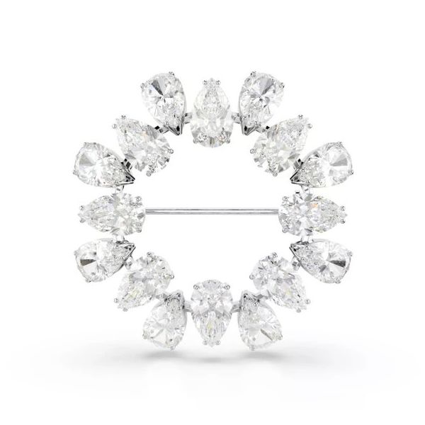Swarovski 5714646 Matrix Brooch Pear White-Rhs Broş