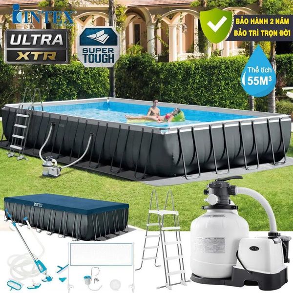 Intex 26378 975x488x132 cm Ultra XTR Prefabrik Aile Havuzu Deluxe Set