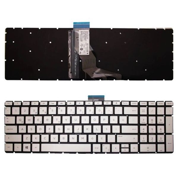 Alfamaks HP 15-RA014NT 3QU33EA 15-RA100NT 7GS62EA Gri Silver Renk Aydınlatmalı Klavye