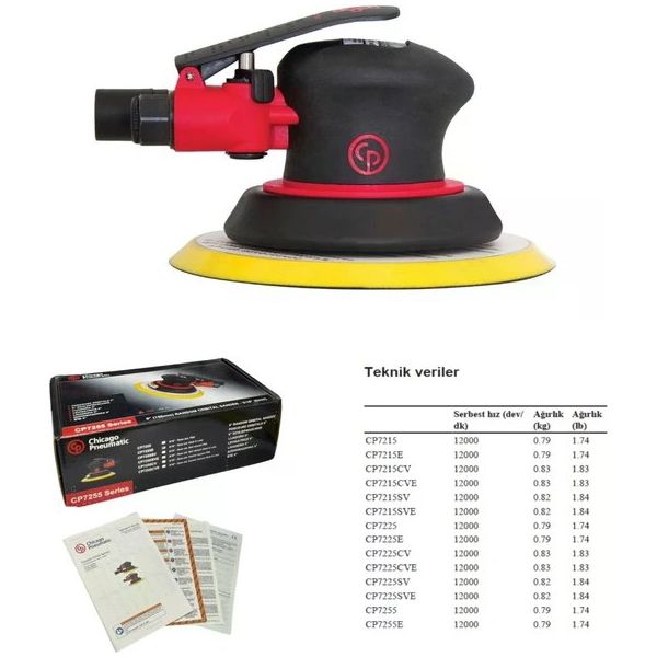 Chicago Pneumatic Chicago CP7255E Pneumatic Orbital Havalı Zımpara Makinesi