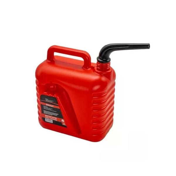 Badem10 5 lt Plastik Boşaltma Borulu Antistatik Benzin Bidonu