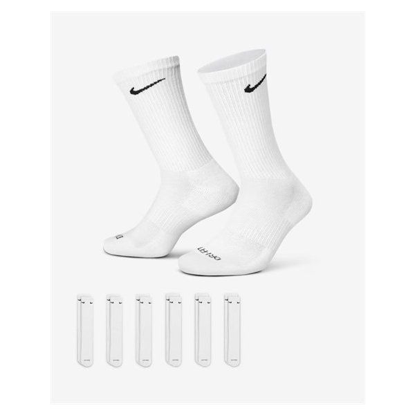 Nike SX6897-100 Beyaz Everyday Plus Cushion Crew 6P Günlük Stil Erkek Çorap