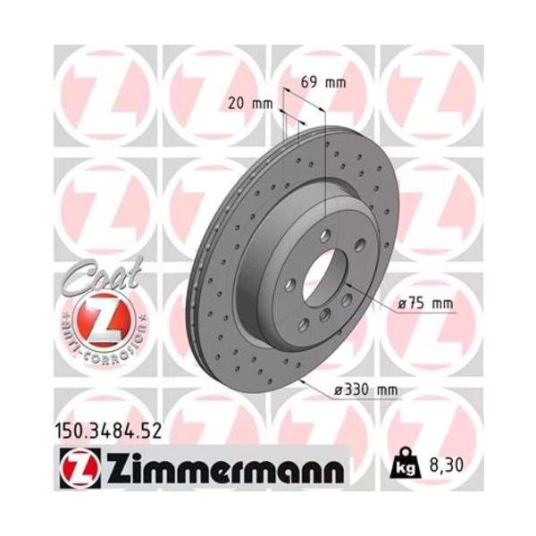 Zimmermann 150.3484.52 Bmw F10 F11 34216775287 Arka Fren Diski